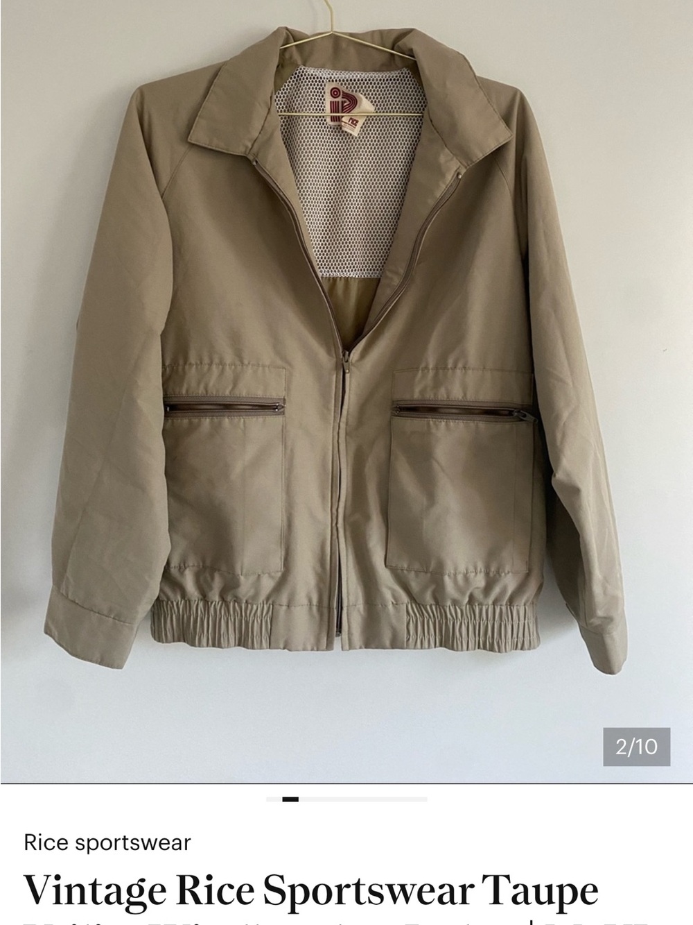 Taupe Utility Zip Jacket for Women